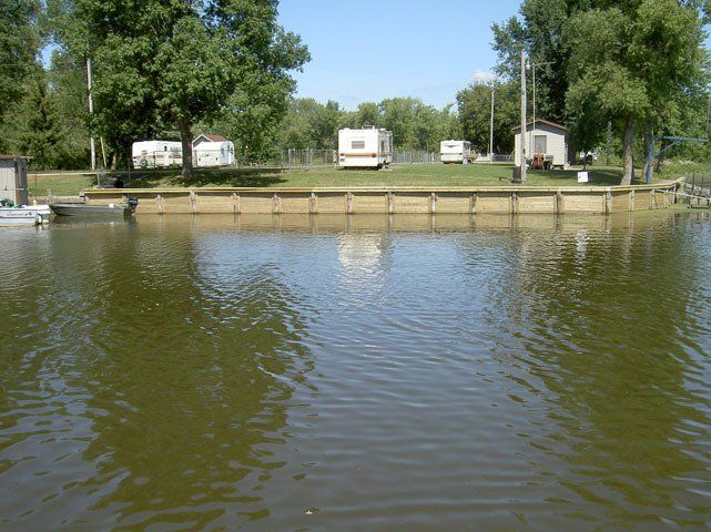 White Seawall Zoomed Far | Fremont, WI | Seawall Solutions