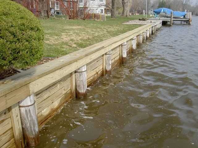 White Seawall Zoomed Left | Fremont, WI | Seawall Solutions