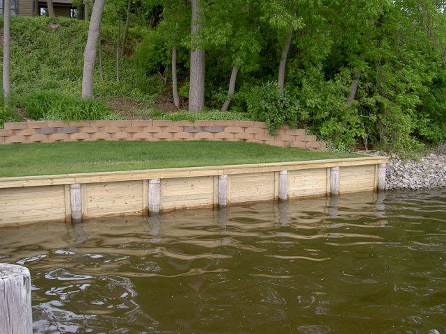 Trees And Seawall Left | Fremont, WI | Seawall Solutions