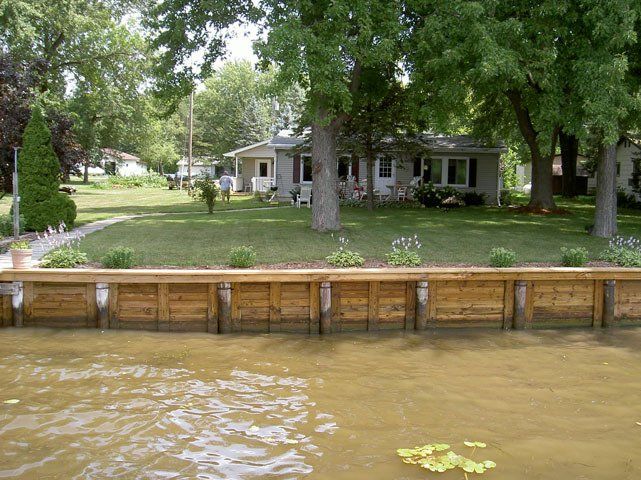 Brown Seawall Zoomed Far | Fremont, WI | Seawall Solutions