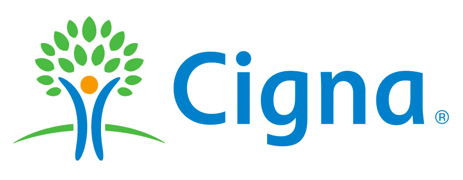 A cigna logo with a tree on it