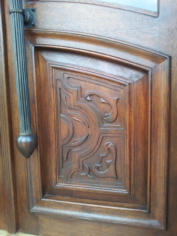 Grapedoor Custom Made Wooden Door Detail of Wooden Carving