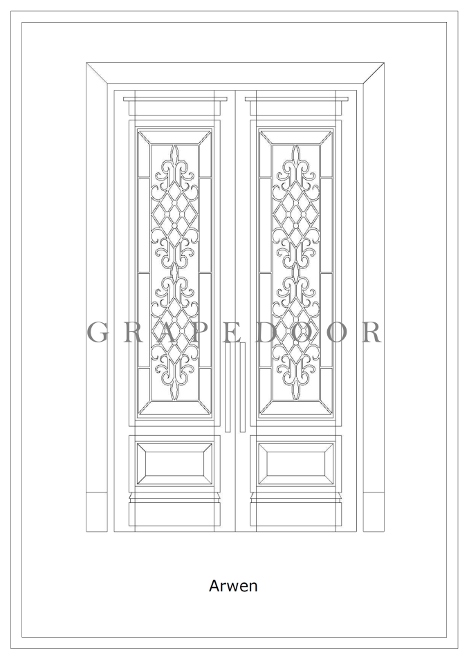 Grapedoor Custom Door Drawing Arwen Design