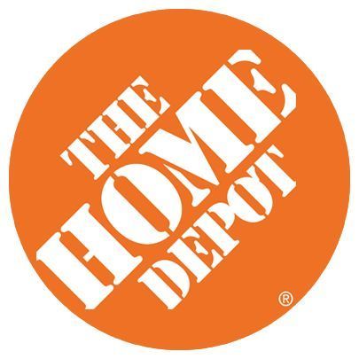 A logo for the home depot in an orange circle