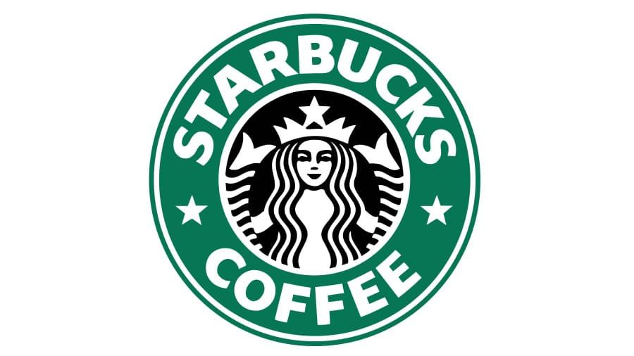 A starbucks coffee logo with a woman in a crown