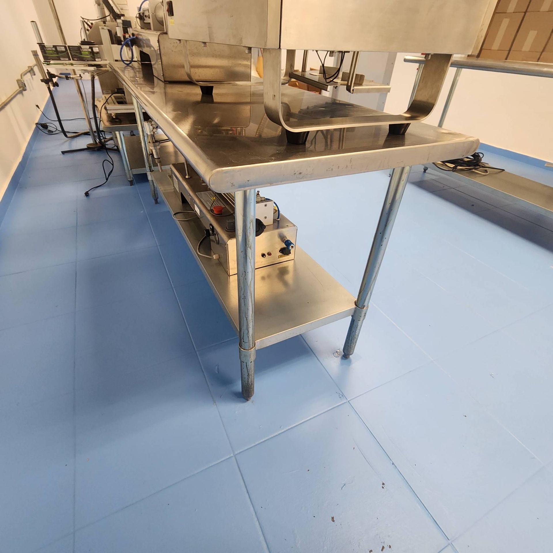 Lot 117 - Stainless Steel Table with Two Shelves