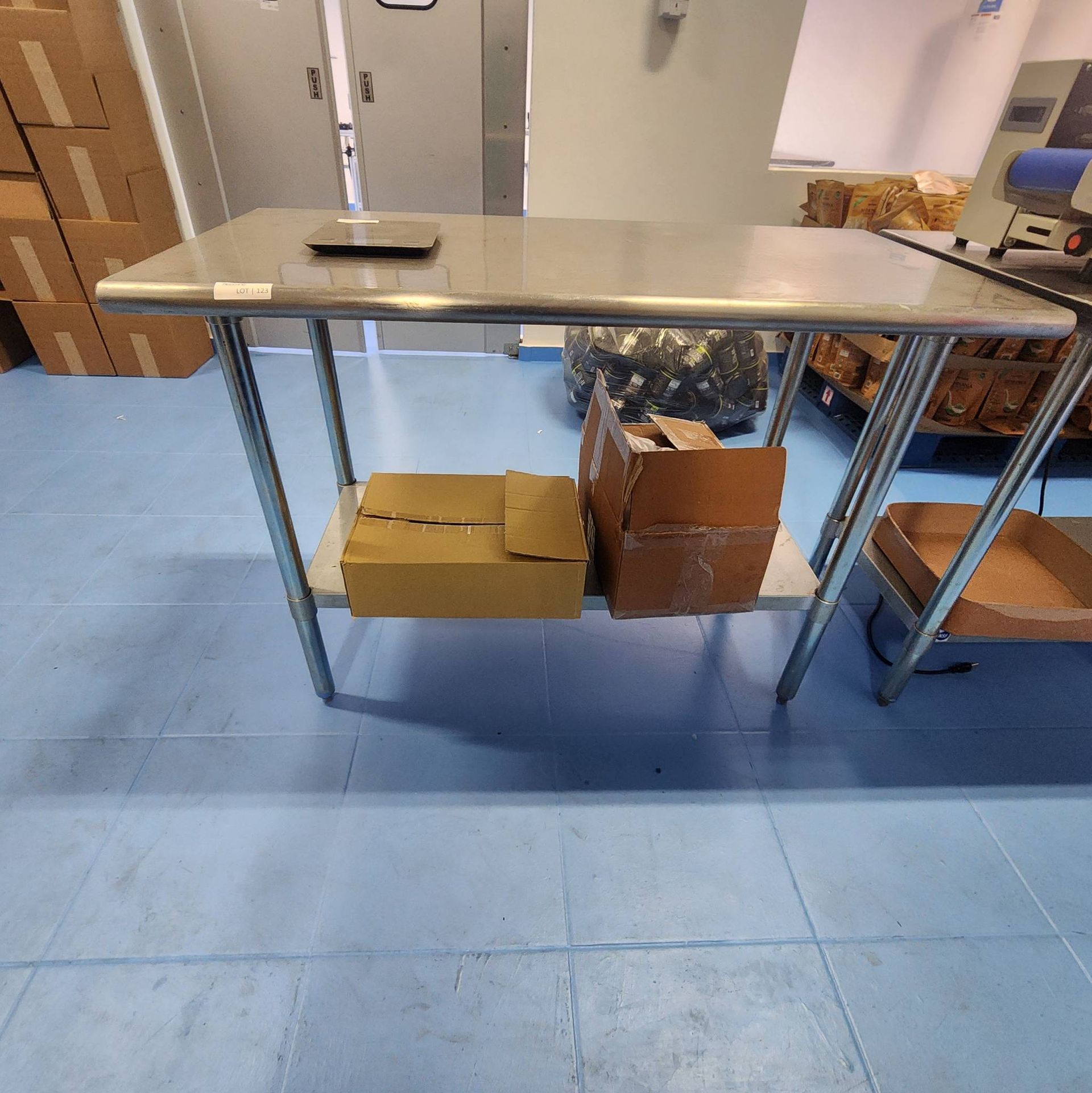 Lot 123 - Stainless Steel Work Table with Shelf