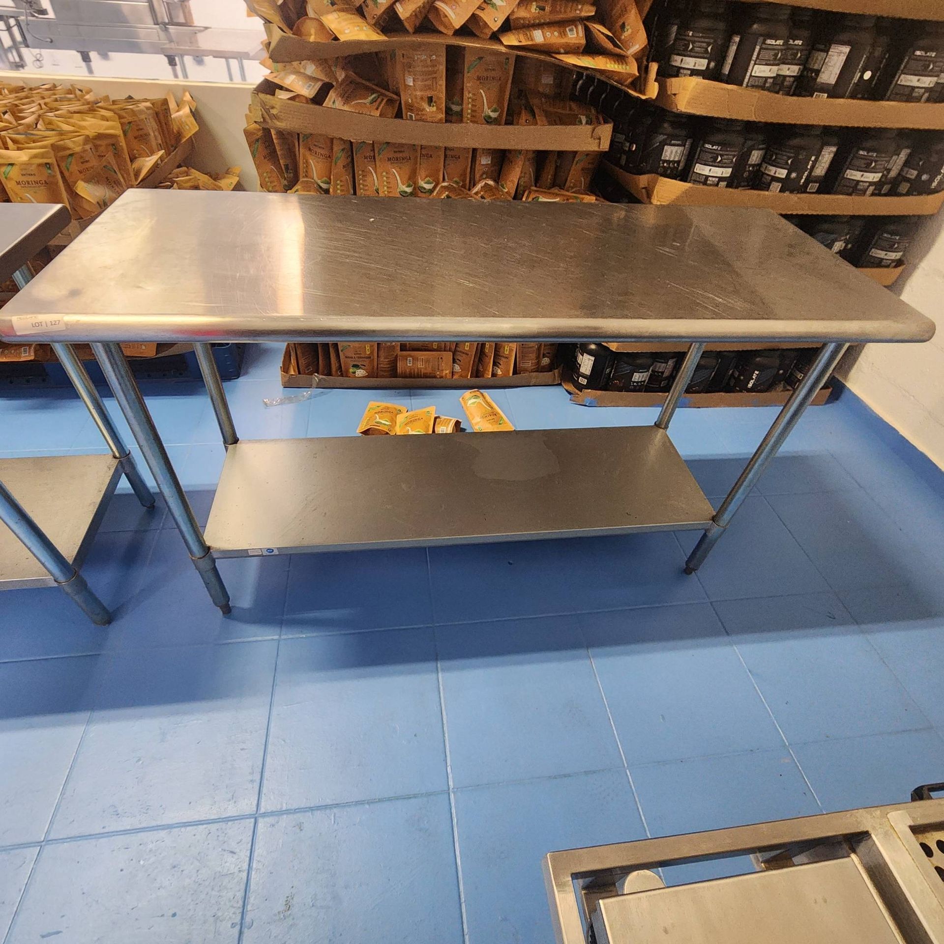 Lot 127 - Stainless Steel Work Table with Shelf
