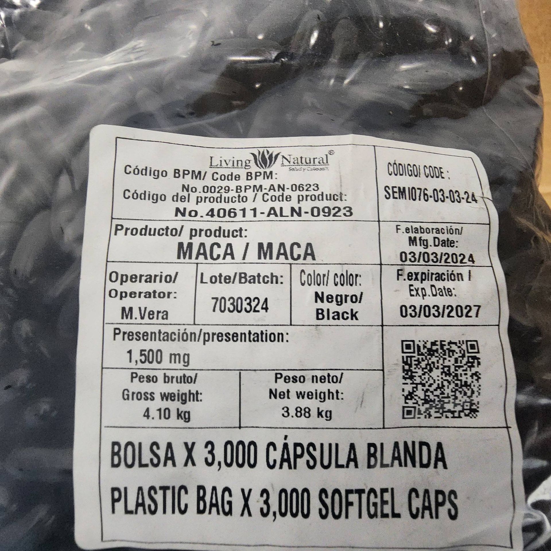 Lot 145 - Living Natural Maca Softgel Capsules