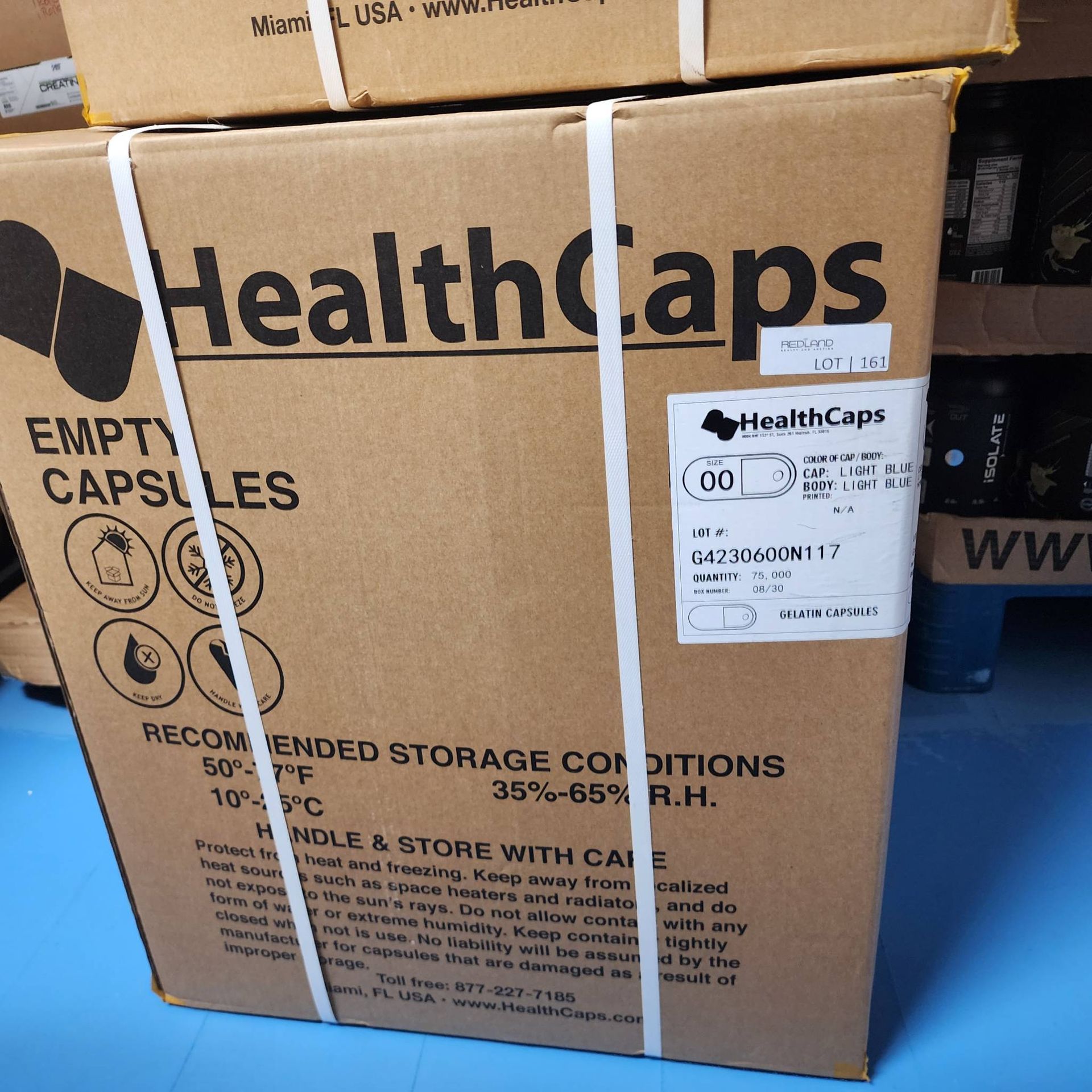 Lot 161 - HealthCaps Box of 75,000 Gelatin Capsules
