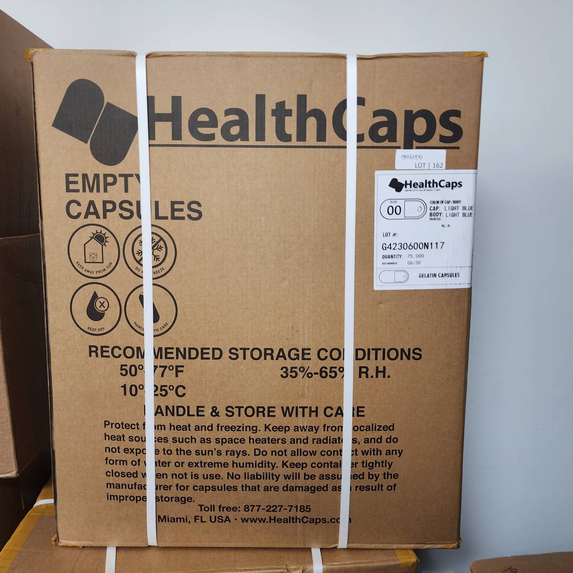 Lot 162 - Full Box of 75,000 HealthCaps Capsules