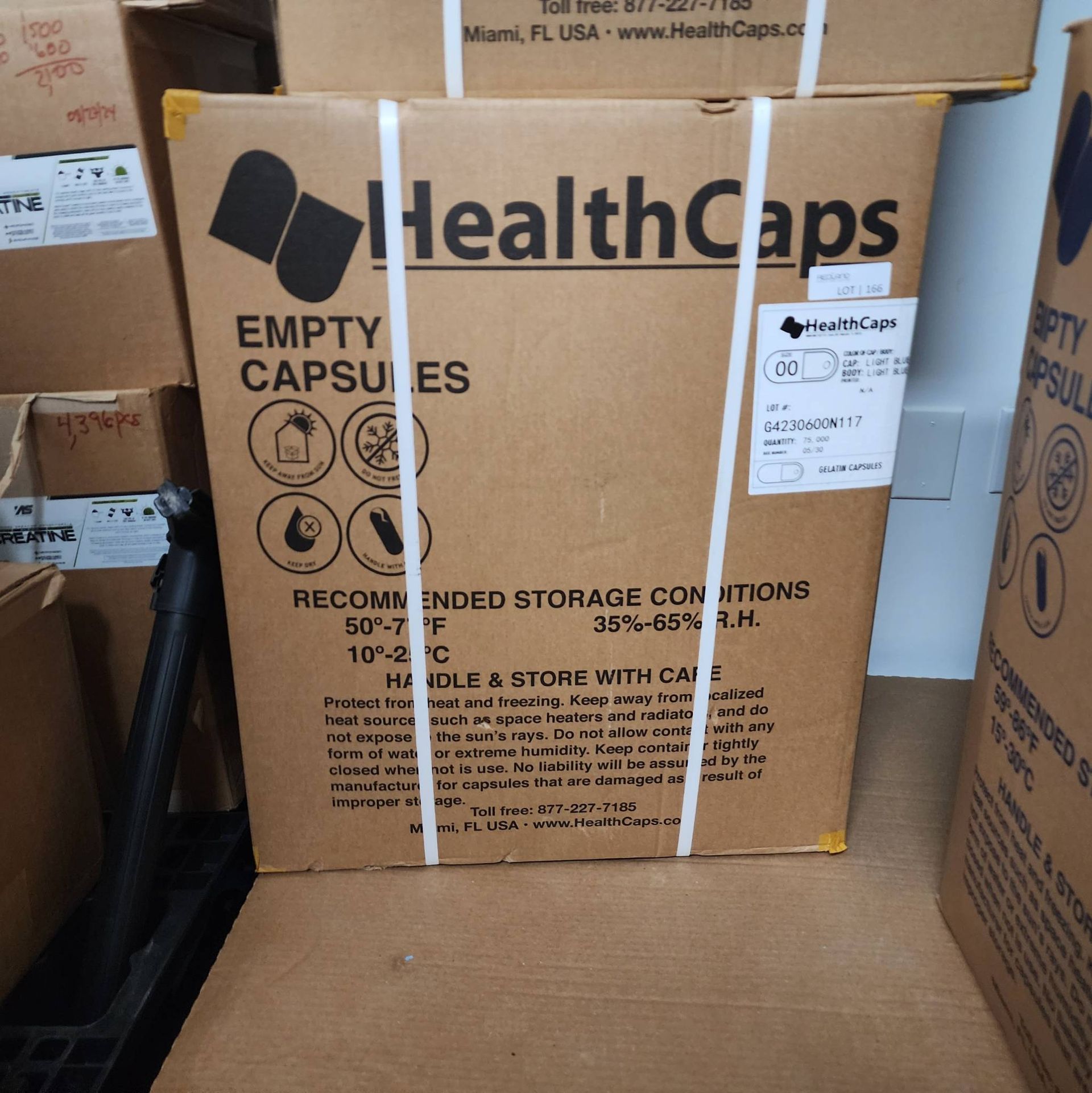 Lot 166 - Box of 75,000 Empty Gelatin Capsules