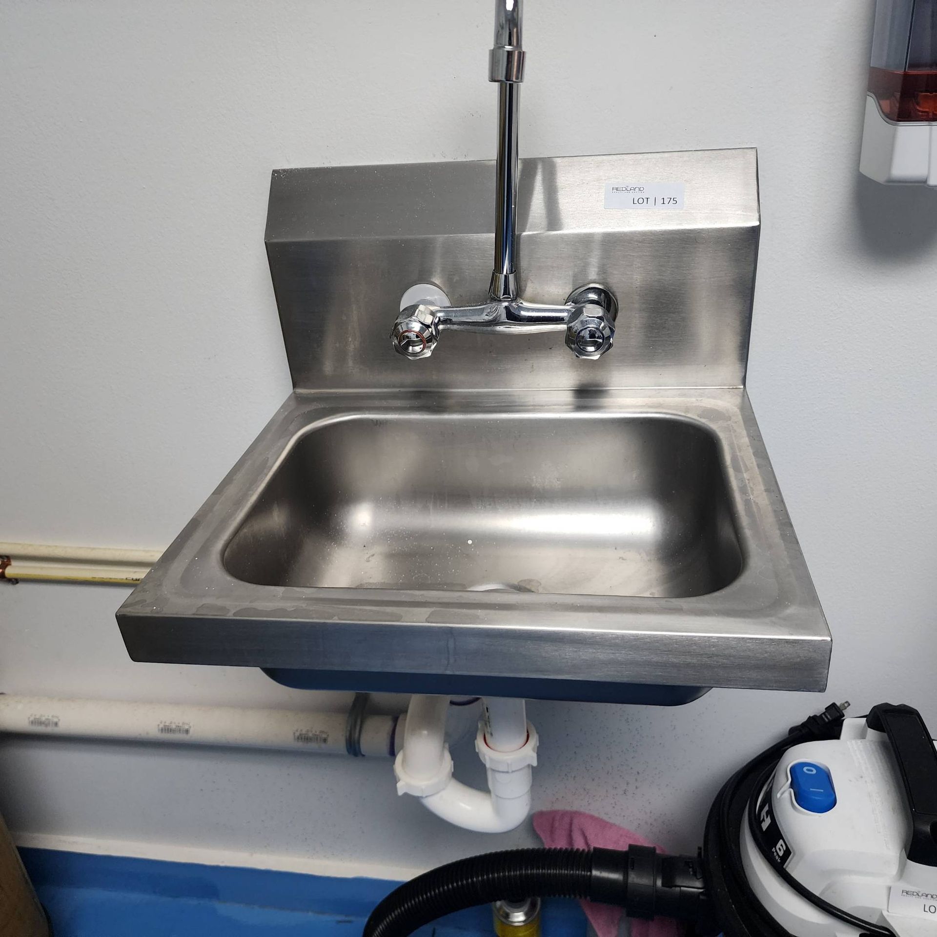 Lot 175 - Wall-Mounted Hand Washing Stainless Steel Sink