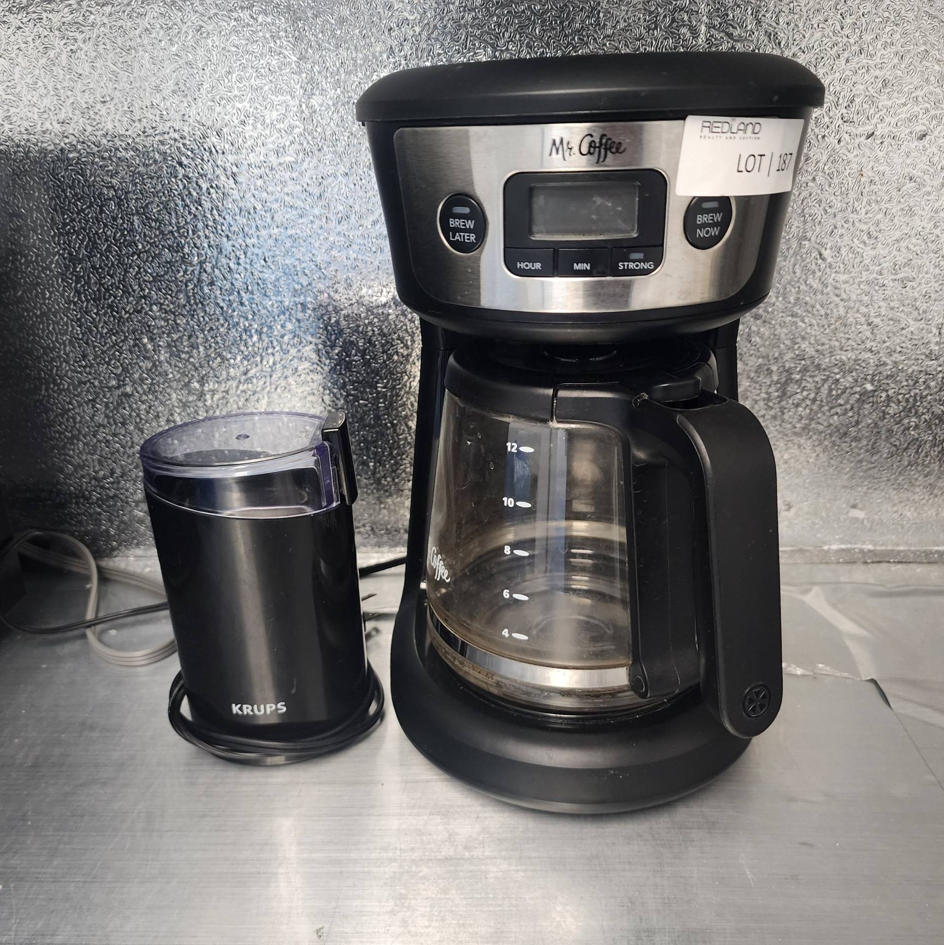 Lot 187 - Mr. Coffee Maker and Krups Grinder Set