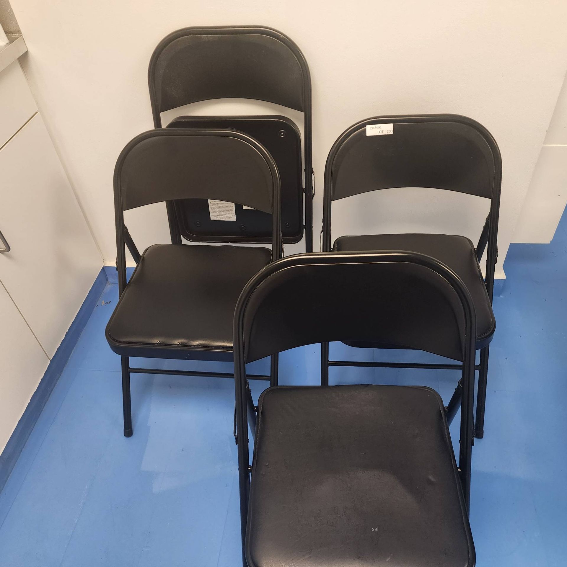 Lot 200 - Set of Four Black Folding Chairs