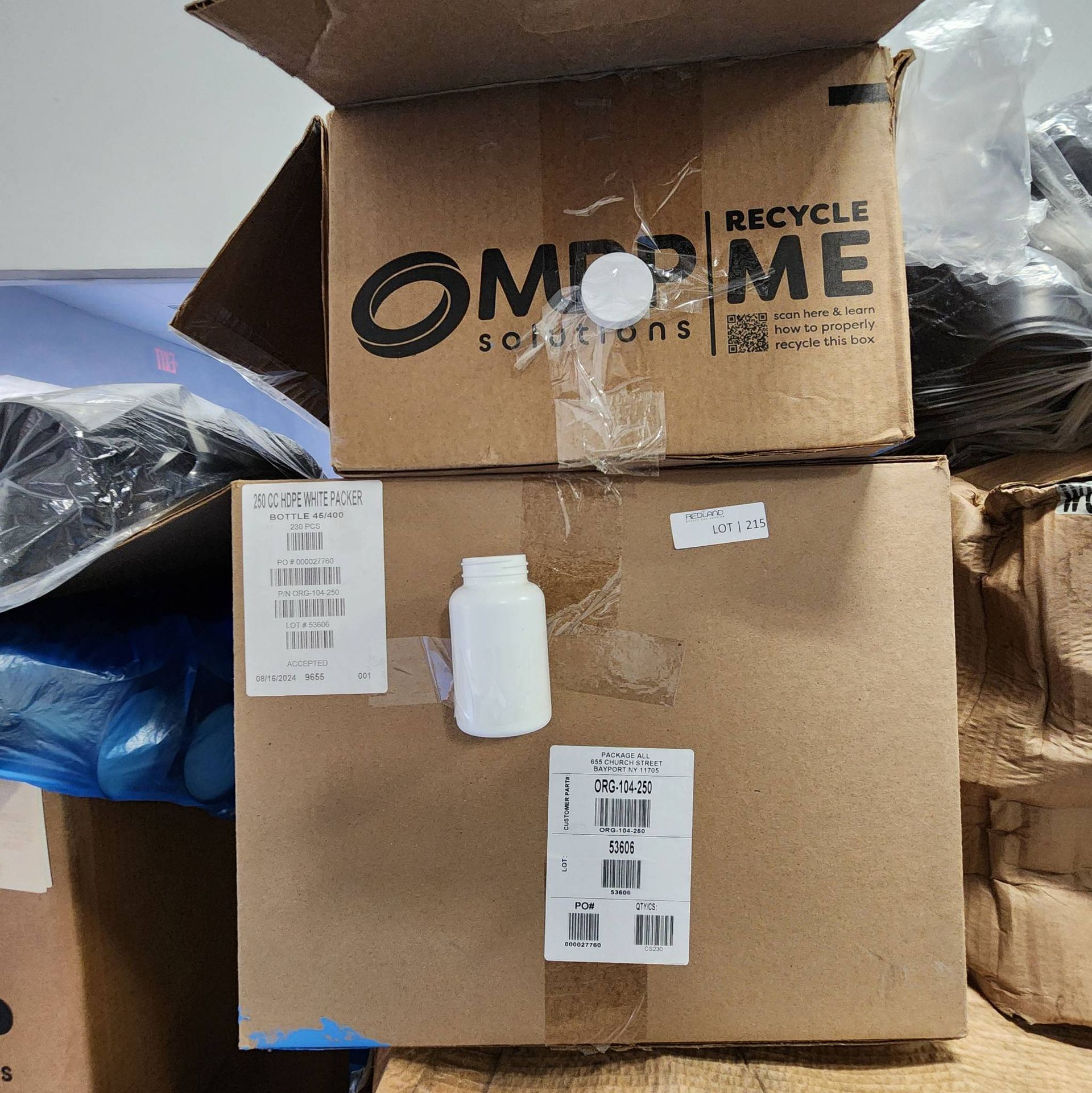 Lot 215 - 250cc HDPE White Packers