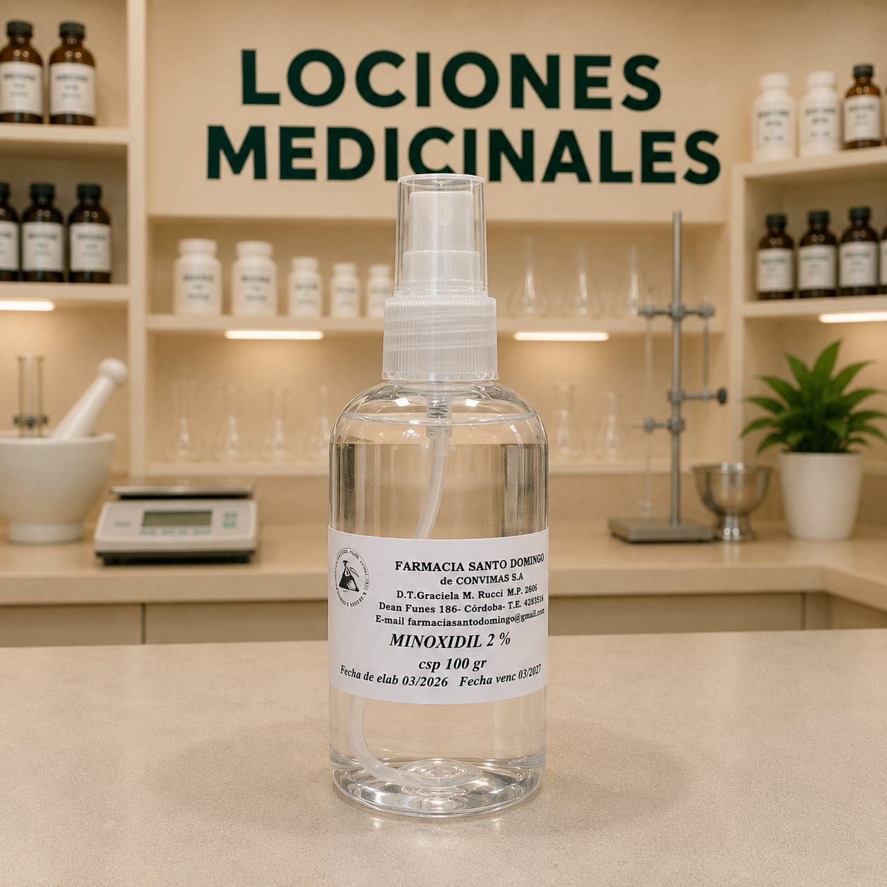 Locion con minoxidil al 2% para trata la caida del cabello alopecia mujer femenino  uso externo spray