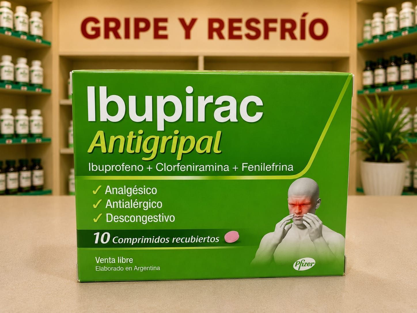 Caja de cápsulas blandas de Ibupirac Antigripal para el alivio de resfríos.