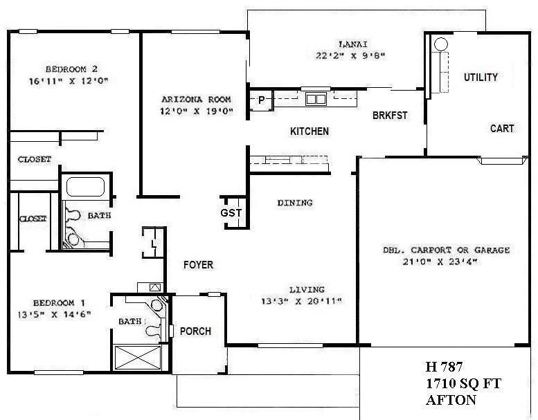 Black-and-white apartment floor plan with labeled rooms, kitchen, living room, bedrooms, baths, utility, and porch