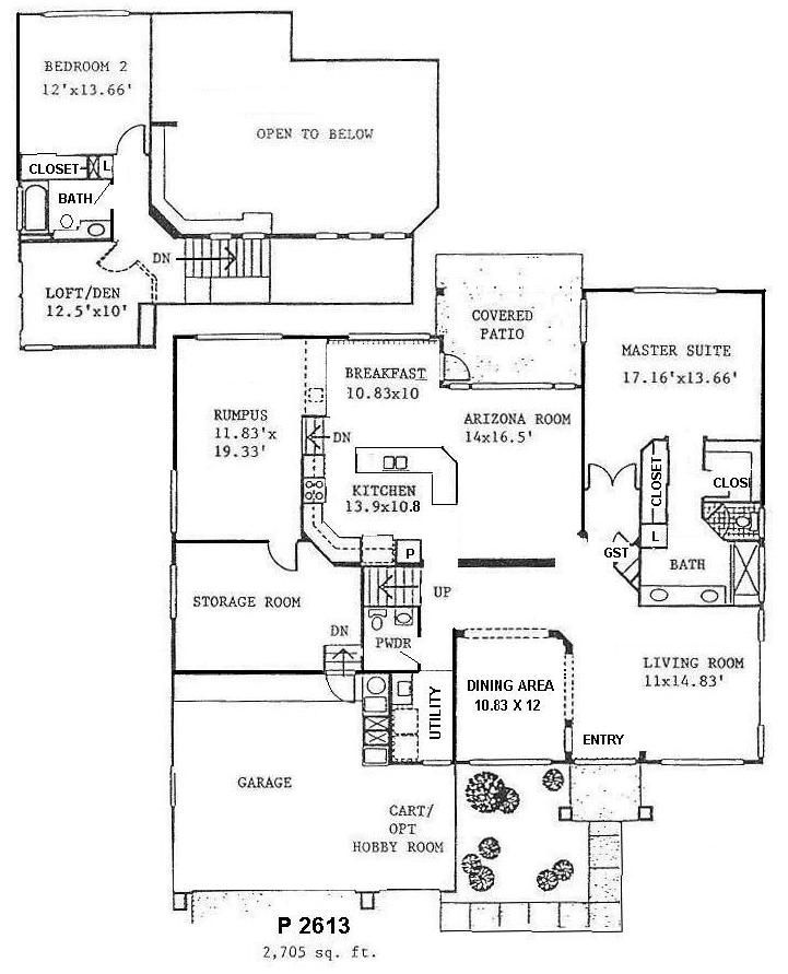 Black-and-white house floor plan with labeled rooms, stairs, and fixtures.