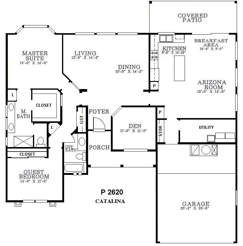 Black-and-white labeled house floor plan with rooms, patio, garage, kitchen, living, dining, and bedrooms