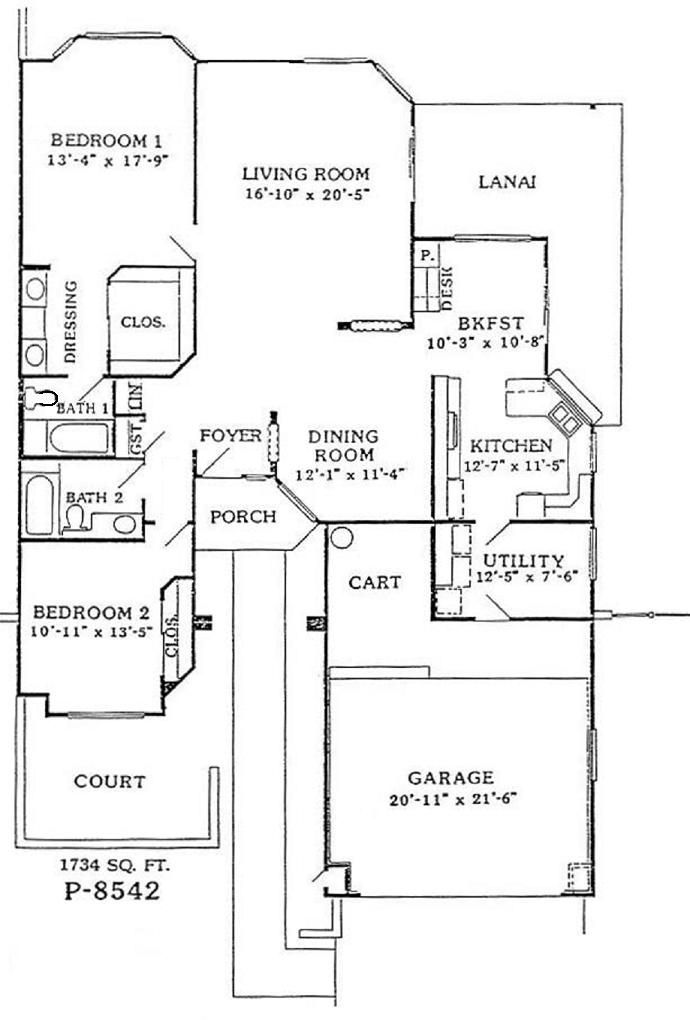 Black-and-white floor plan of a house with labeled rooms, porch, garage, kitchen, and bedrooms.