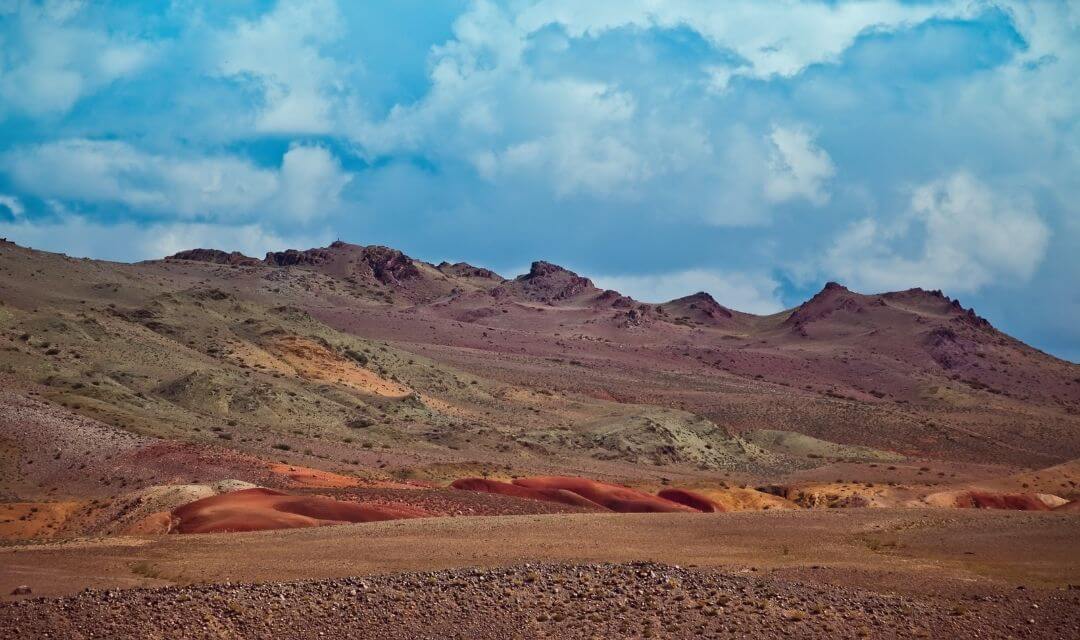 colorful mountains with no plants