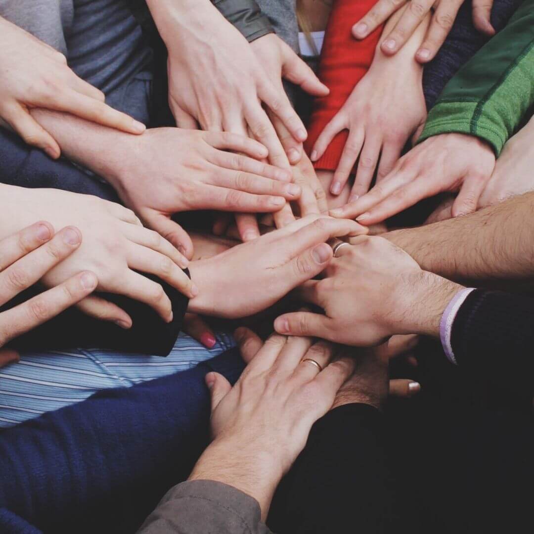 group of hands together