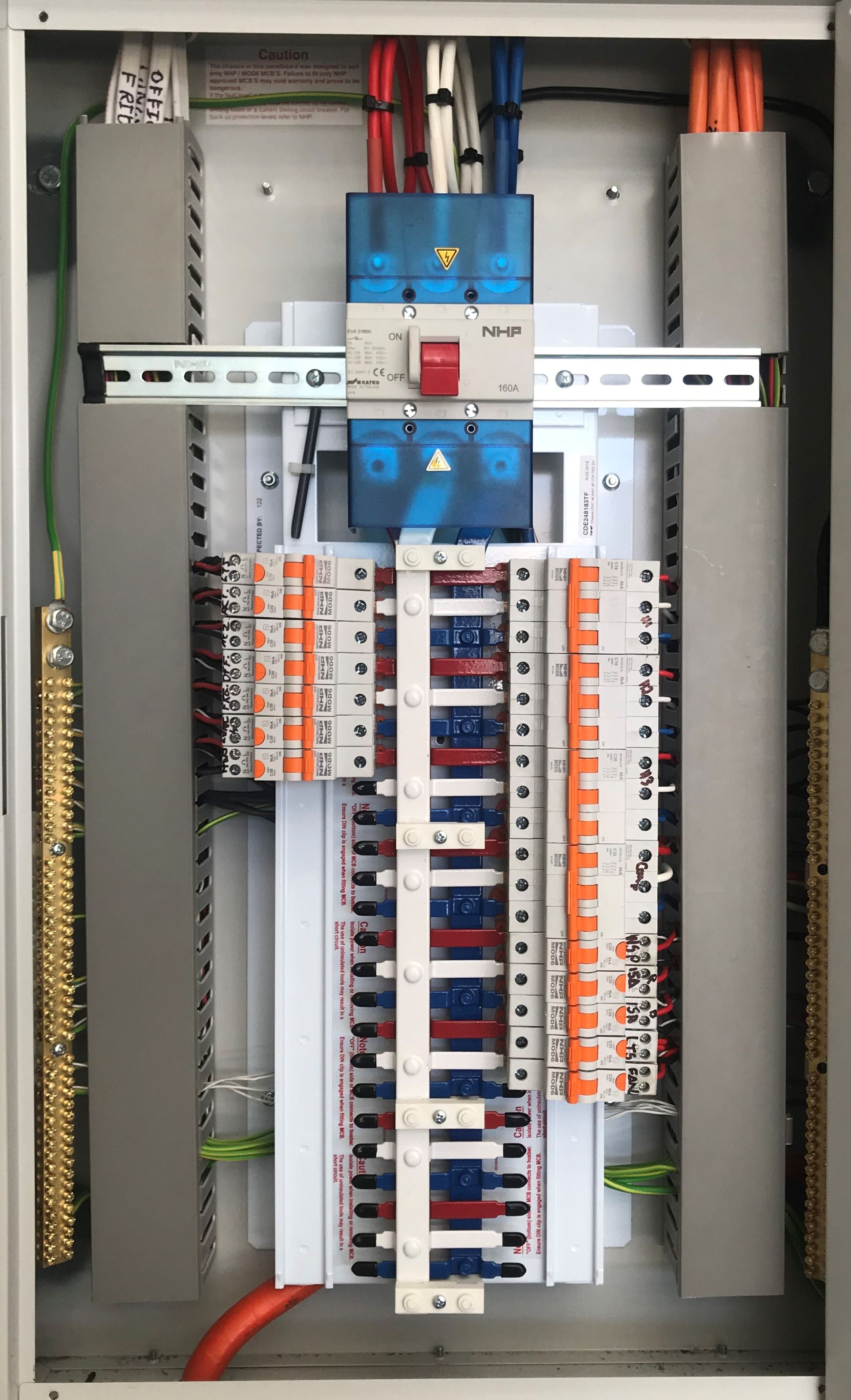 The Inside of a Electrical Box With a Lot of Wires Coming Out of It — NQBC Pty Ltd in Bowen, QLD
