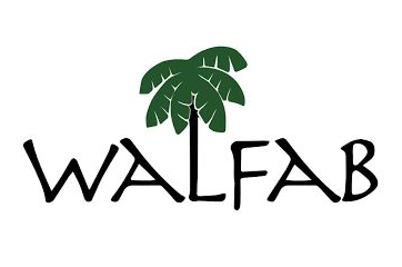 WALFAB logo with a green palm tree atop the letter 