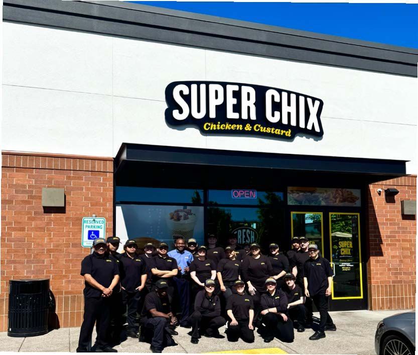 Super chix new vancouver washington location storefront with crew.