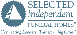 Selected Independent Funeral Homes logo with teal seal, text, and tagline “Connecting Leaders. Transforming Care.”