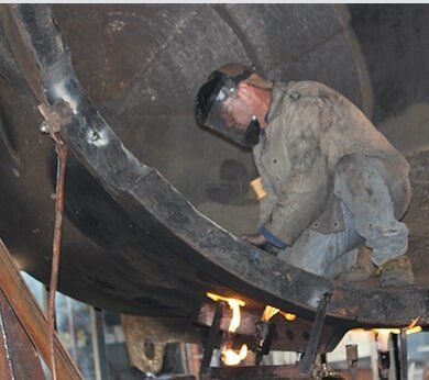 man in fixing a steel
