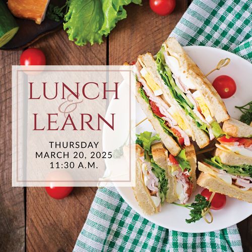 an advertisement for lunch and learn on friday may 12th