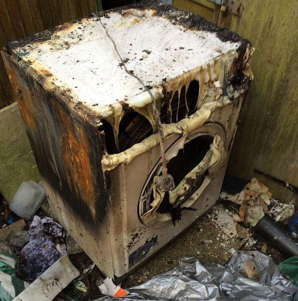 A dryer that caught on fire because of a 
blocked vent
