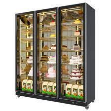 A 3d model of a bakery display case filled with cakes.