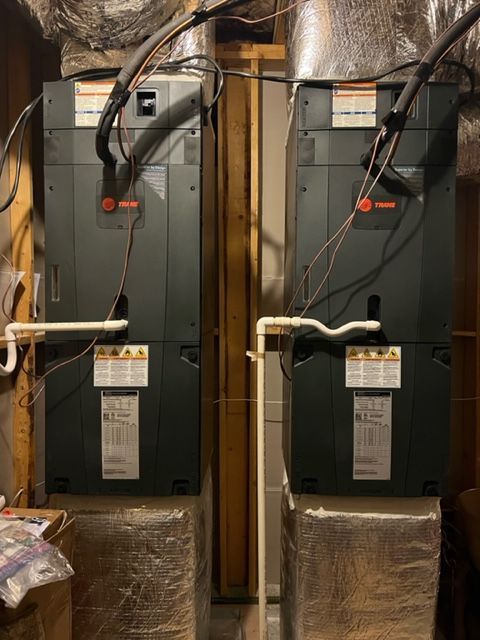 Two air handlers were installed by John's Heating, Cooling, and Appliance Repair in Peachtree City, Ga.