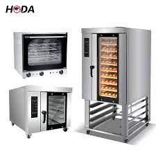 There are many different types of ovens on a white background.