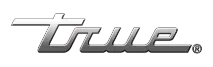 A close up of a true logo on a white background.