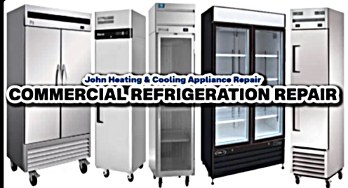 A collage of commercial refrigeration repair appliances
