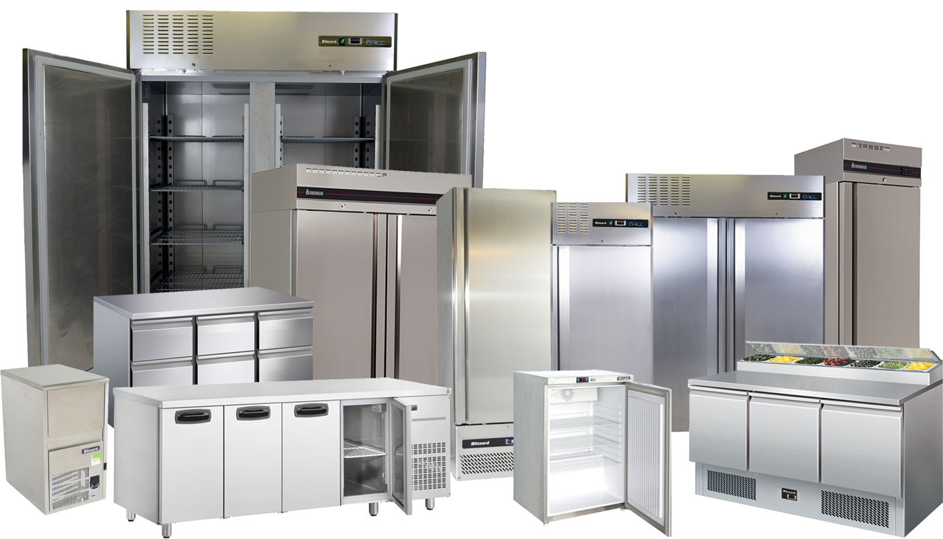 A collage of commercial refrigeration repair appliances