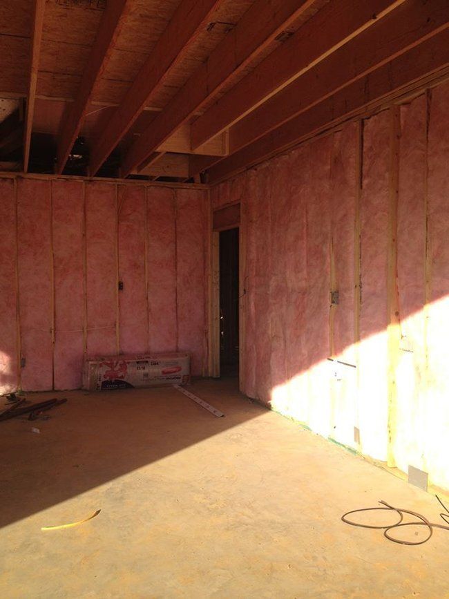 Spray Foam Insulation — Fiber Insulation on Wall in Hot Springs, AR