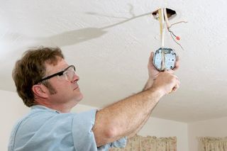 Electrician wiring ceiling fan - Ceiling fan installations in Hampden, MA