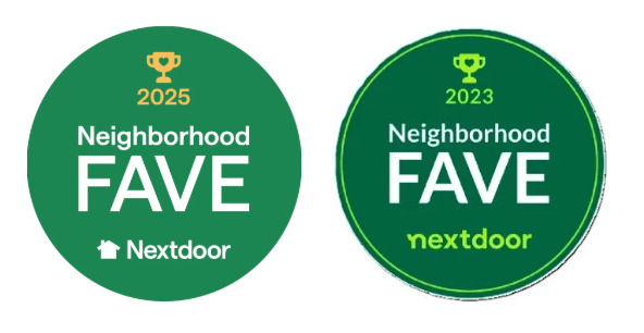 Two circular green Nextdoor 