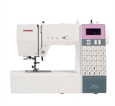 Janome DKS30 sewing machine is a sturdy and reliable machine with push button for each stitch. Start/stop function, needle threader and speed control are just some of the features within this machine.