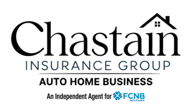 Get a fast quote on home, auto, business, and life insurance from our independent agency in Springfield, MO Chastain Insurance Group logo: Text and house graphic, advertising auto, home, and business insurance.