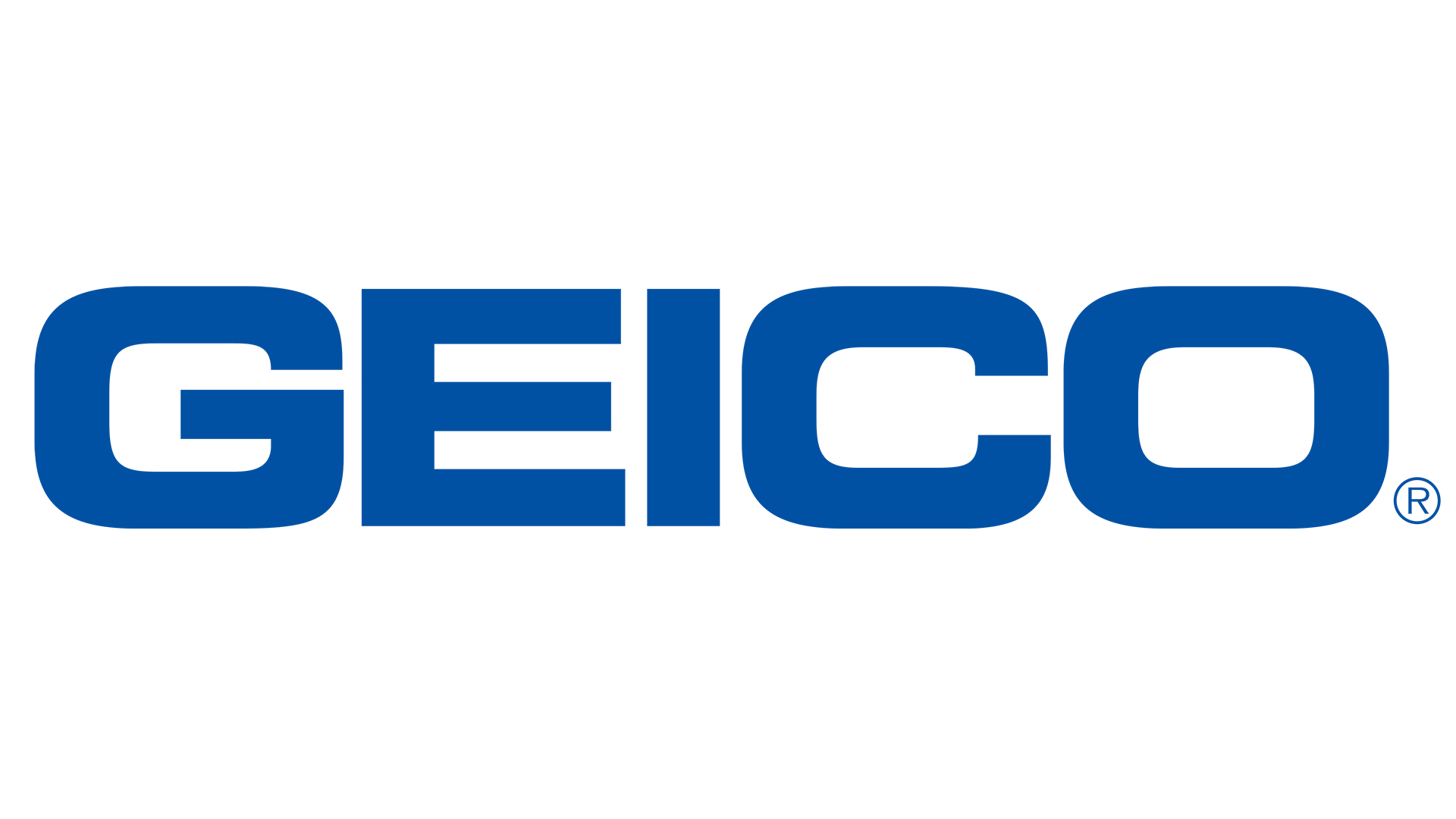 GEICO logo: Blue text on white background.
