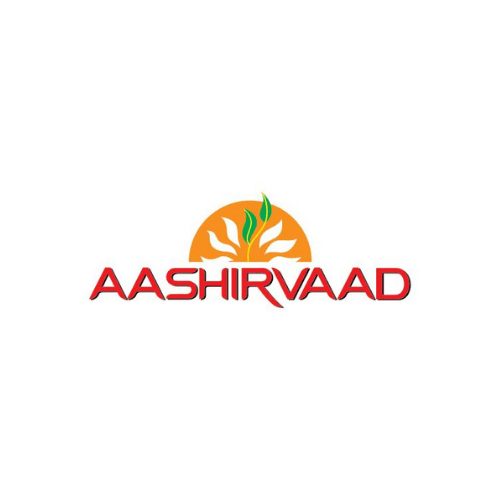 The logo for aashirvaad is a sun with leaves on it.