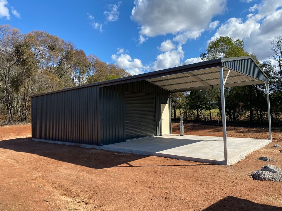 Black Shed With Carport - Homes And Sheds Australia Wide