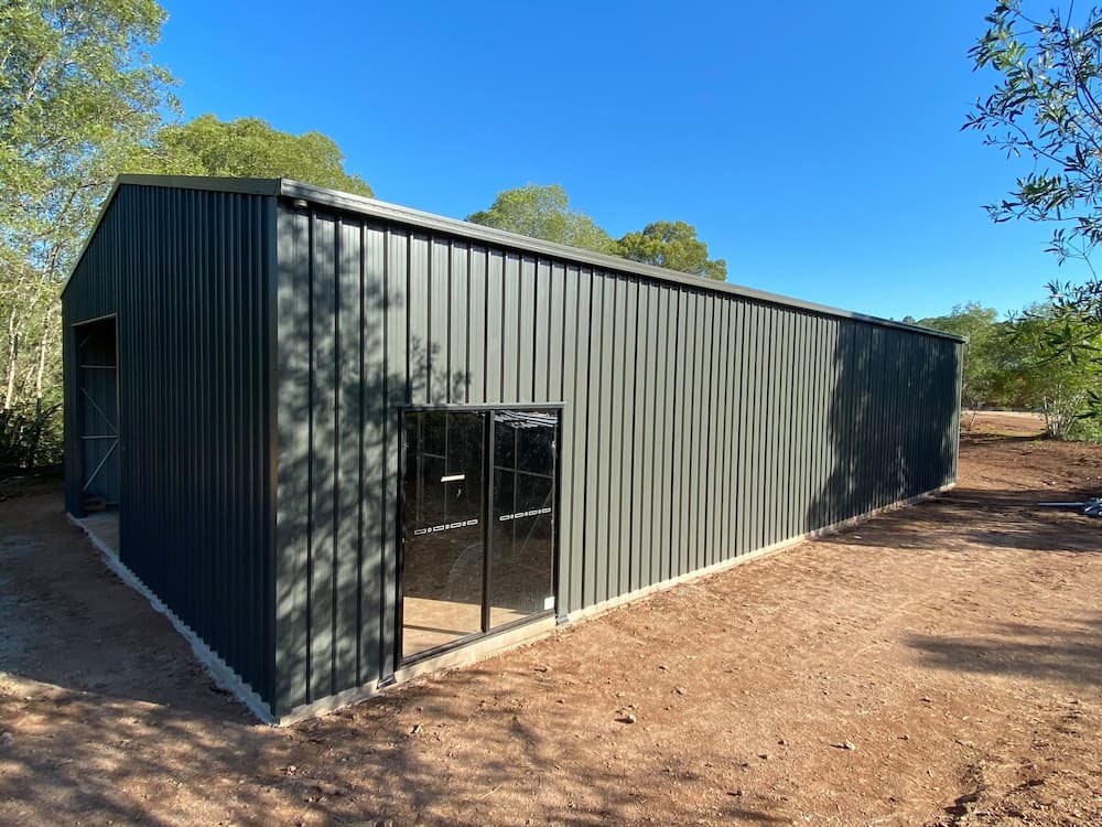 Shed With Glass Sliding Door  - Sheds Australia Wide